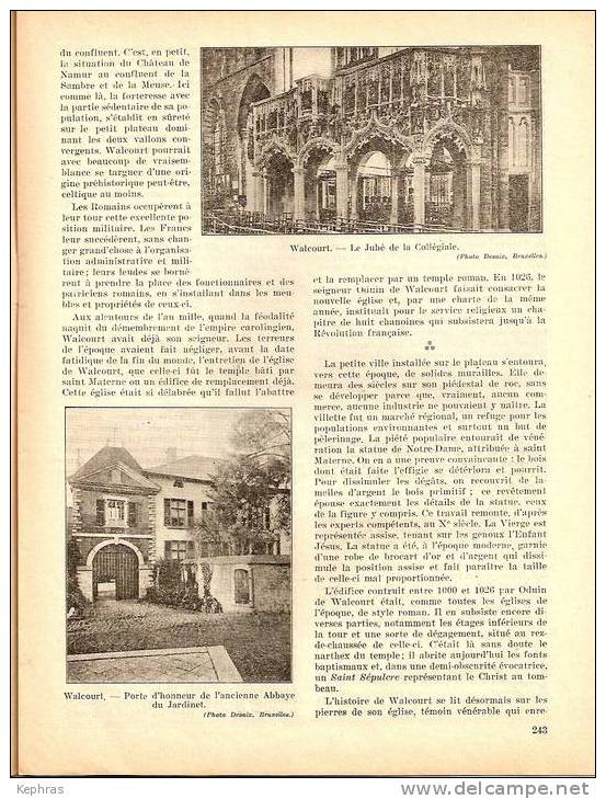Touring Club Belgique N° 16 Aout 1935 - Articles Sur WALCOURT / VILLES DE LA DENDRE Voir Descriptif - 1900 - 1949