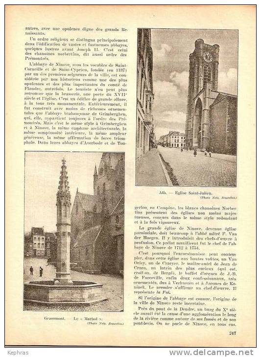 Touring Club Belgique N° 16 Aout 1935 - Articles Sur WALCOURT / VILLES DE LA DENDRE Voir Descriptif - 1900 - 1949