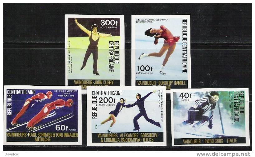 R507.-.CENTRAL AFRICA.- SCOTT #255//C149 MNH Imperf 1976 Innsbruck Olympics - Inverno1976: Innsbruck