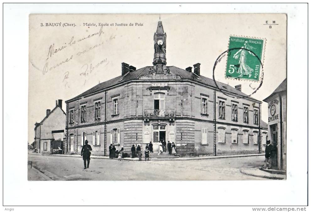 CPA----18--- Baugy----MAIRIE----ECOLE - Baugy