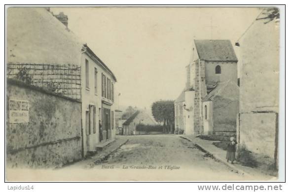 298 E /CPA  BURES (91) LA GRANDE RUE ET L'EGLISE - Bures Sur Yvette