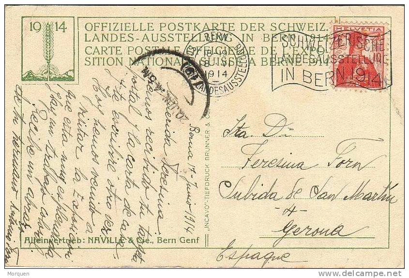Postal 1914 Exposicion BERNA A Gerona (España) - Cartas & Documentos