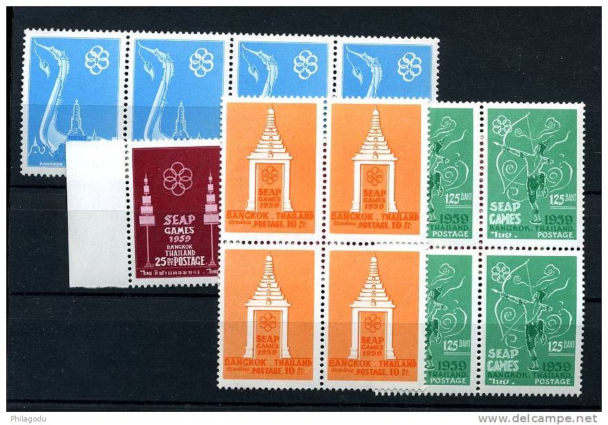 THAILAND 1959  4 X Sport  Tir A L´arc Yv. 319/22**  Michel 342/345**  Cote 64 € Luxe ++ - Tir à L'Arc