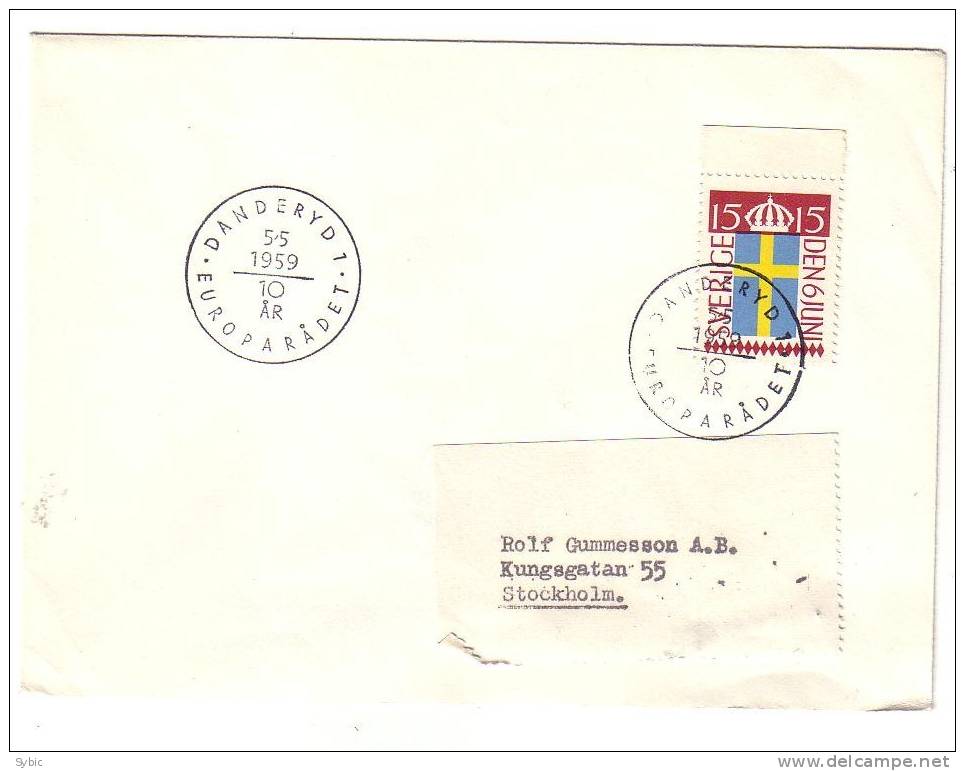 SUEDE Lettre - 05/05/1959 - Yvert 398 - Lettres & Documents