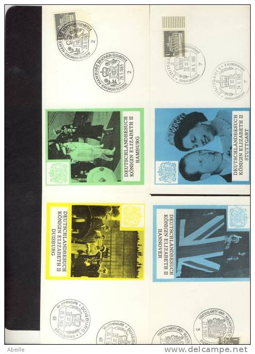 10.599   11 CARTES DIFF. 11 VILLES DIFF VISITE REINE ELISABETH ALLEMAGNE - Verzamelingen