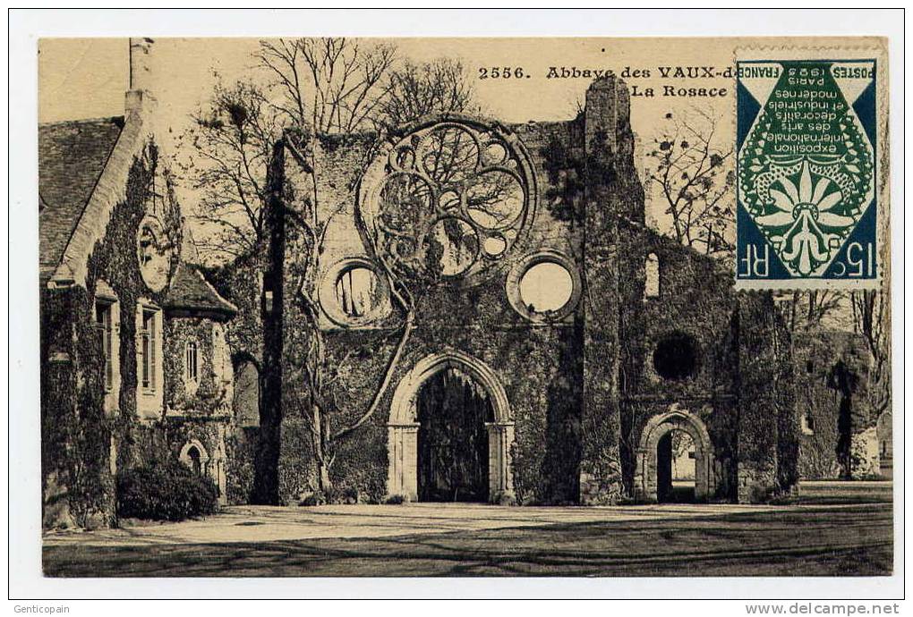 I4 - Abbaye Des VAUX-de-CERNAY - La Rosace (timbre De L'exposition De Paris De 1925) - 1925 - Vaux De Cernay