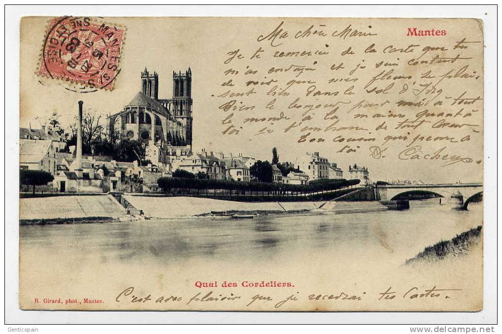 I4 - MANTES-sur-SEINE - Quai Des Cordeliers (CARTE PRECURSEUR De 1903 - Voir Scan Du Verso) - Mantes La Ville