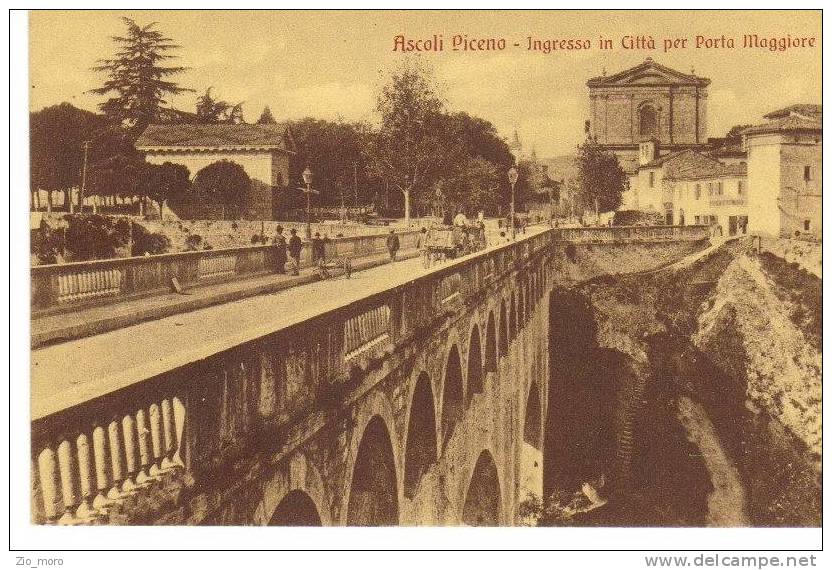 ASCOLI PICENO -1910 CA Ingresso In  Città Per Porta Maggiore , Animata , Carri - Ascoli Piceno