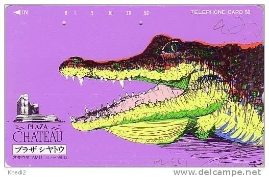 Rare TC  Japon Animal Reptile - CROCODILE - KROKODIL Tier TK - Animals Japan Phonecard - 08 - Crocodiles And Alligators