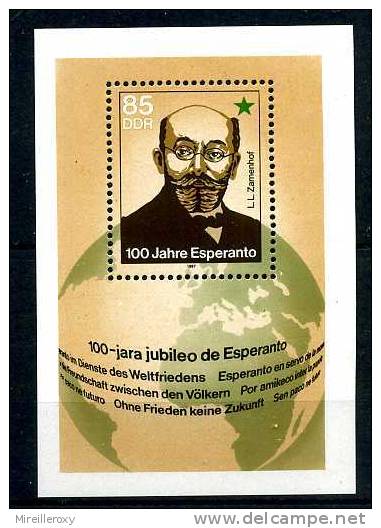 ESPERANTO / CENTENAIRE / L L ZAMENHOF   / TIMBRE ALLEMAGNE /   D. D. R. - Esperanto