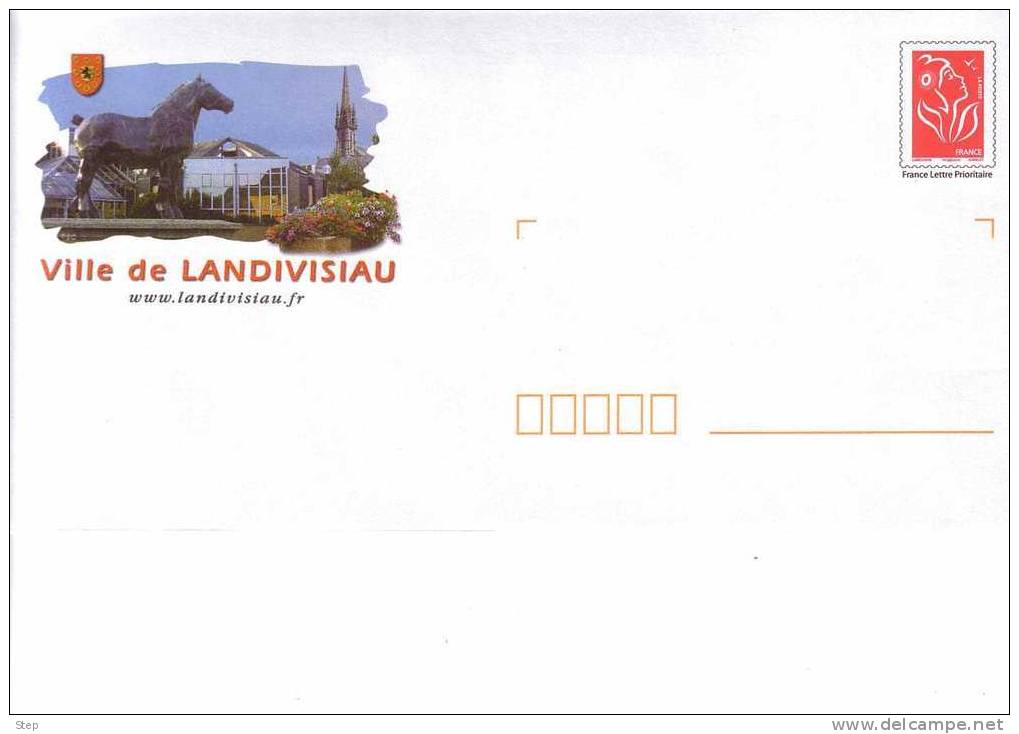 PAP LANDIVISIAU (FINISTERE) : STATUE D´un CHEVAL Timbre "LAMOUCHE" - Prêts-à-poster: Repiquages /Lamouche