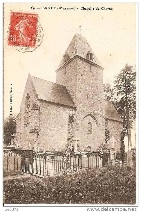 Cpa, Ernée (Mayenne), Chapelle De Charné - Ernee