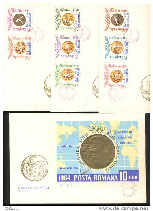Jeux Olympiques 1964 Tokyo Roumanie FDC - Ete 1964: Tokyo