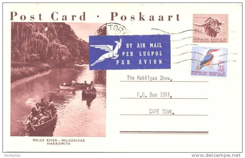 South Africa "Wilge River" And Boats, Cacheted Mailed Uprated Postal Card 1962 - Autres (Mer)