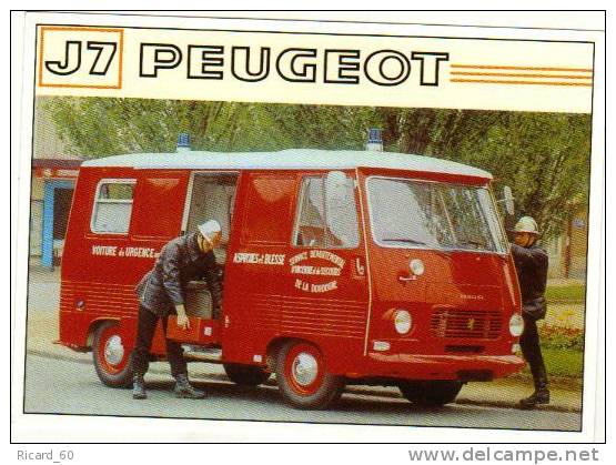 Carte ,véhicule Utilitaire J7 Peugeot , Pompier ,véhicule De Secours De La Dordogne - Feuerwehr