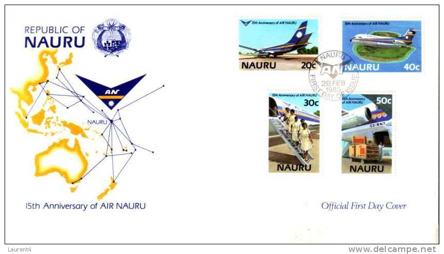 Nauru FDC Cover  / Envelope Premier Jour De L´ile De Nauru - Air Nauru - Nauru