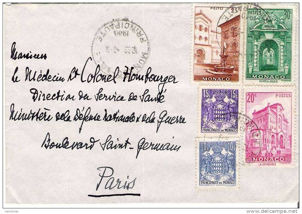 LETTRE 1948 Avec Affranchissement De 5 Timbres. - Poststempel