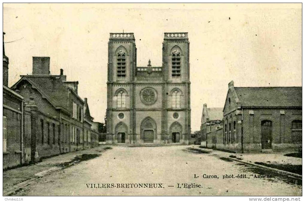 80 VILLERS BRETONNEUX L'église  Joli Plan  1916 - Villers Bretonneux