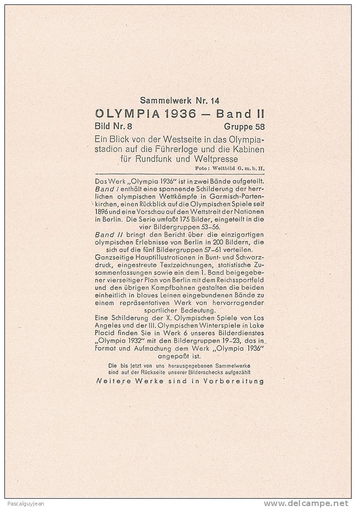 OLYMPIA 1936 - Sammelwerk Nr 14 - Band II - Bild 8 - Sports