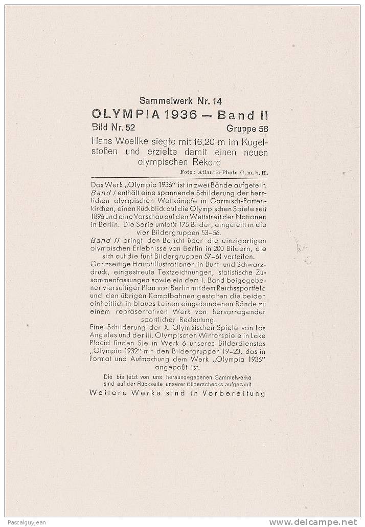 OLYMPIA 1936 - Sammelwerk Nr 14 - Band II - Bild 52 - Sports