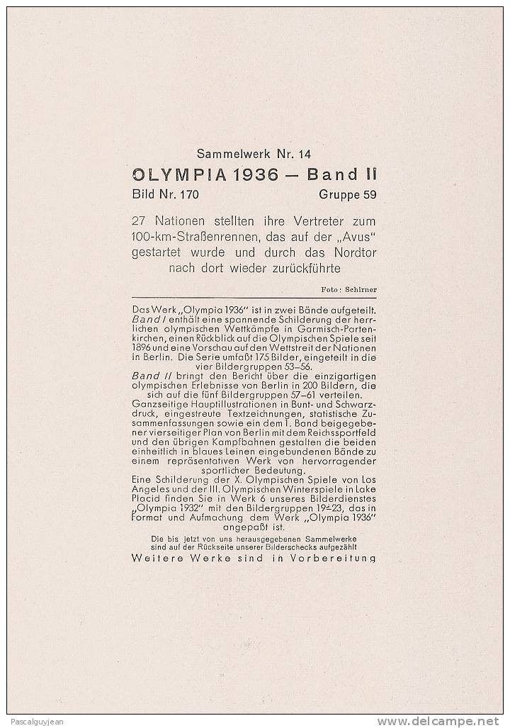OLYMPIA 1936 - Sammelwerk Nr 14 - Band II - Bild 170 - Sports
