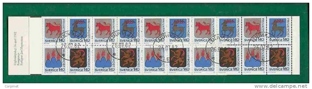 SWEDEN - ARMOIRIES DE PROVINCES - BOOKLET - CARNET Complete With 20 Stamps - Yvert # C 1171  - VF USED- Coté EUROS 30.00 - 1981-..