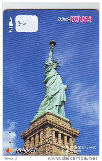 Telefonkarte Statue Of Liberty (36) Statue De La Liberte Twins Towers New York USA  Phonecard - Telecarte - Paesaggi