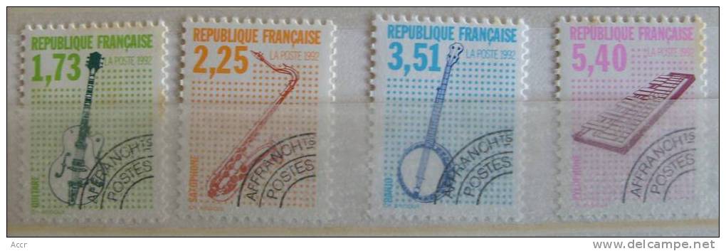 France 1992 Préoblitérés  : Instruments De Musique : Guitare _ Saxophone _ Banjo _ Xylophone - 1989-2008