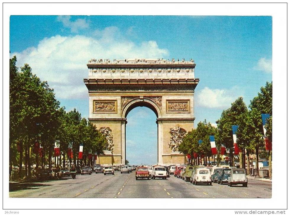 Paris: Arc De Triomphe Sur L' Avenue Des Champs Elysées, Automobile (08-1054) - Distretto: 17