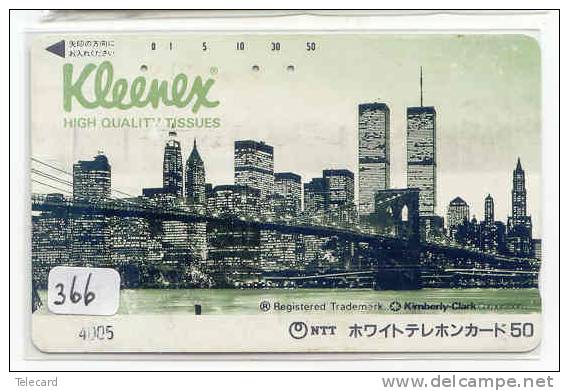 Telefonkarte Statue Of Liberty (366) KLEENEX Statue De La Liberte Twins Towers New York USA  Phonecard - Telecarte - Paesaggi