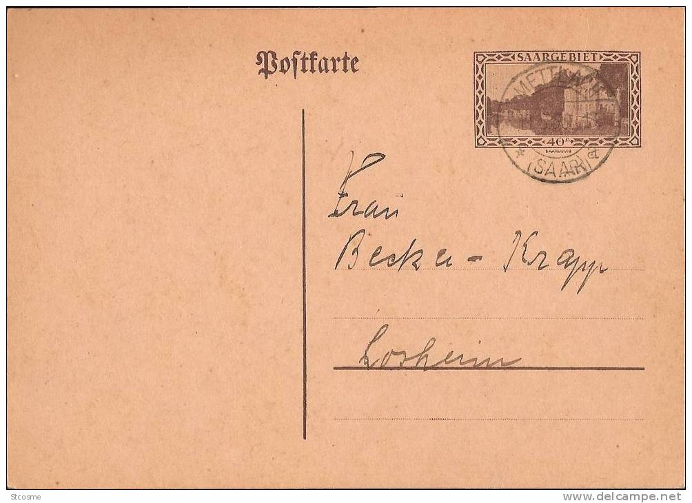 Entier / Stationery / PSC - Sarre / Saar / Saargebiet - CP 35 Oblitérée - 4 - Postal Stationery