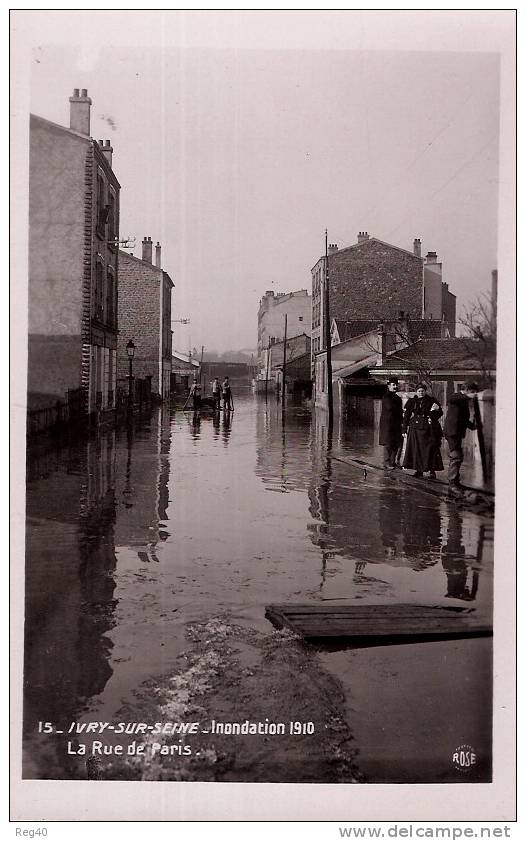 D94 - IVRY SUR SEINE  -  Inondation 1910  -  La Rue De Paris - Ivry Sur Seine