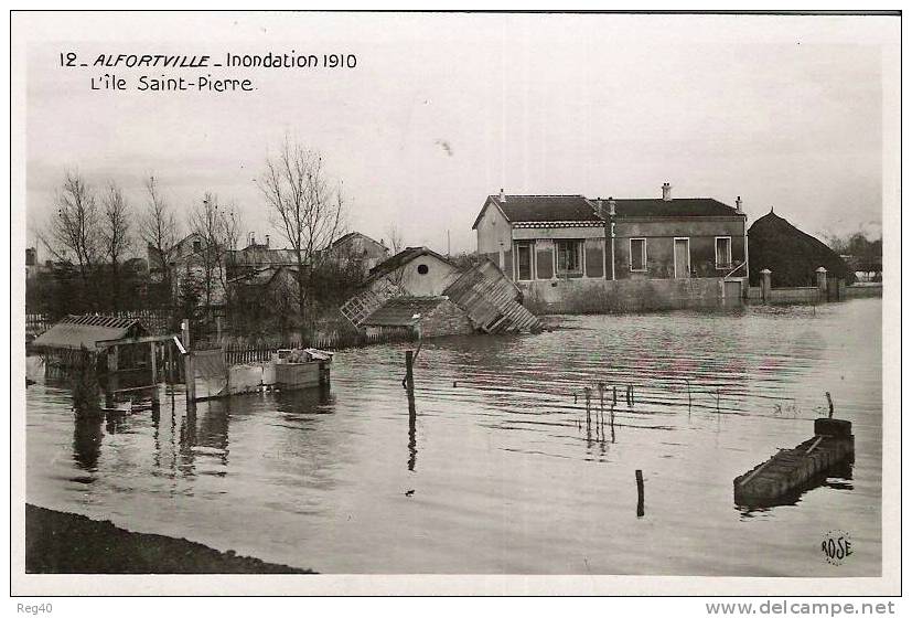 D94 - ALFORTVILLE - Inondation 1910  -  L'ILE SAINT-PIERRE - Alfortville