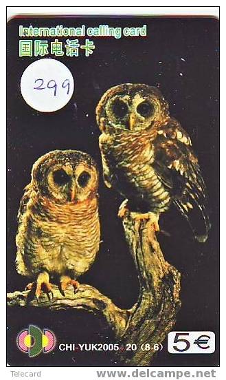 UIL HIBOU Owl EULE Op Telefoonkaart (299) - Uilen