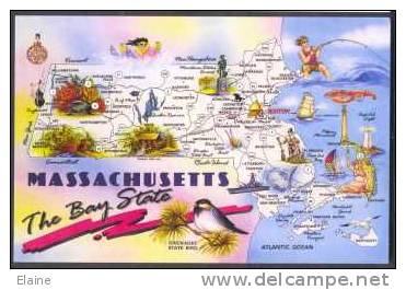 Map - Massachusetts, The Bay State - Carte Geografiche