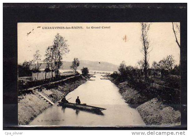 38 CHARAVINES LES BAINS (envs Virieu) Canal, Animée, Barque, Facteur, Ed GD 78, 1927 - Charavines