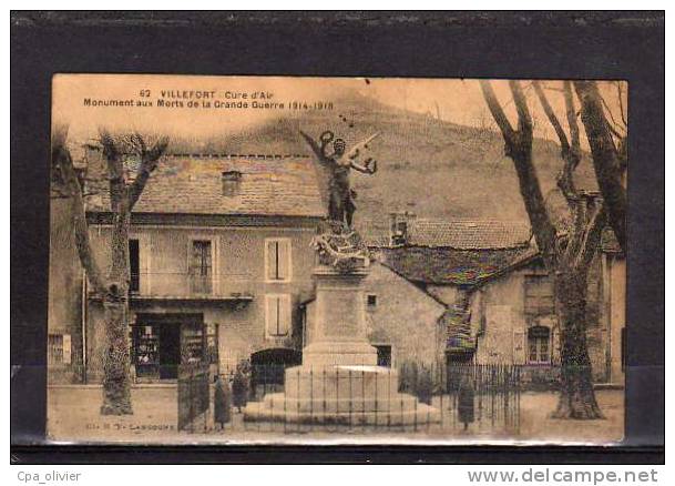 48 VILLEFORT Monument Aux Morts, Guerre 1914-18, Ed RF 62, 192? - Villefort