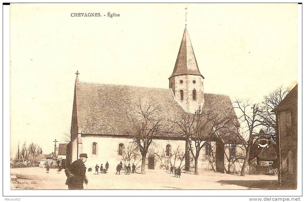 CHEVAGNES Dpt 03 L´Eglise Animée 1917 - Autres & Non Classés