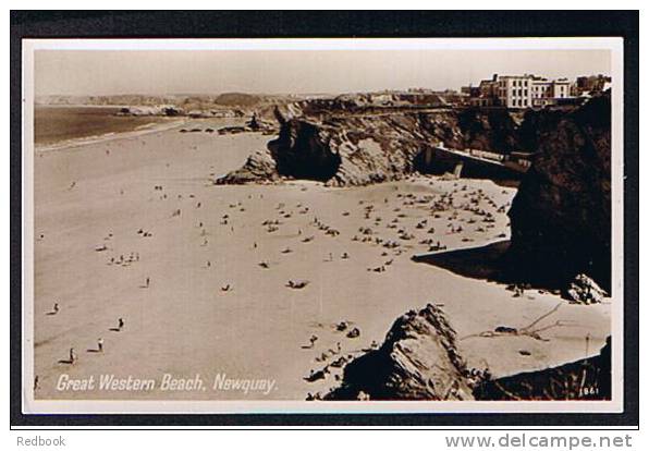 Real Photo Postcard Great Western Beach Newquay Cornwall - Ref A97 - Newquay