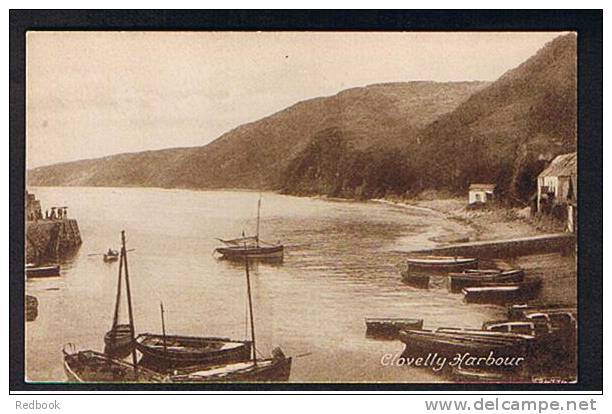 Unused Early Unusual View Postcard Clovelly Harbour Devon - Ref A97 - Clovelly