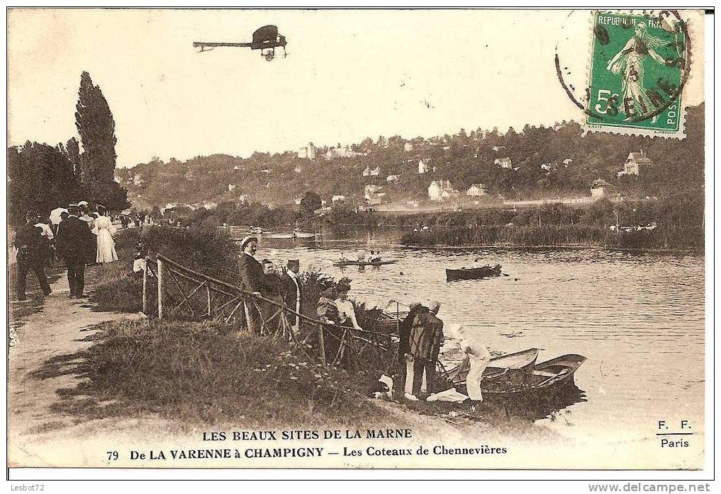 Cpa De La Varenne à Champigny (Marne), Les Coteaux De Chennevières, Bien Animée - Champigny