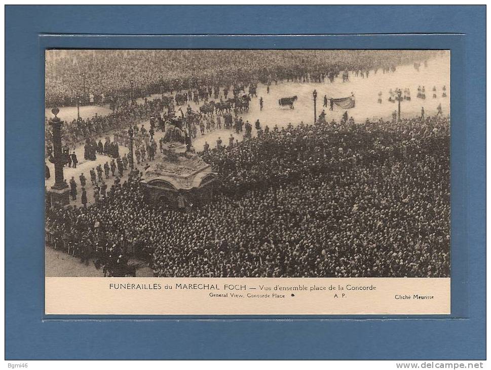 * FUNERAILLES Du MARECHAL FOCH - Vue D´ensemble Place De La Concorde - Funeral