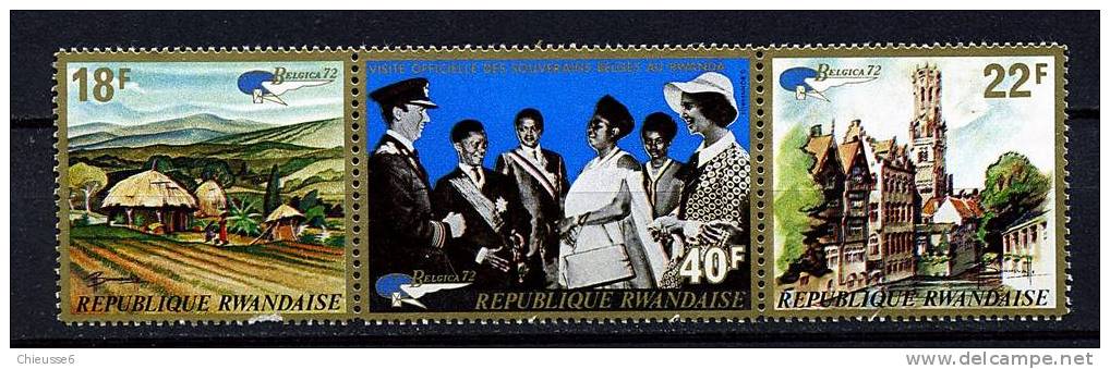 Rwanda **  N° 474 à 476 - Expo Philat. "Belgica 72" - Unused Stamps