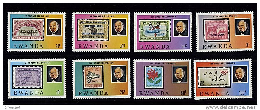 Rwanda **  N° 903 à 910 -  Sir Rowland Hill - Unused Stamps