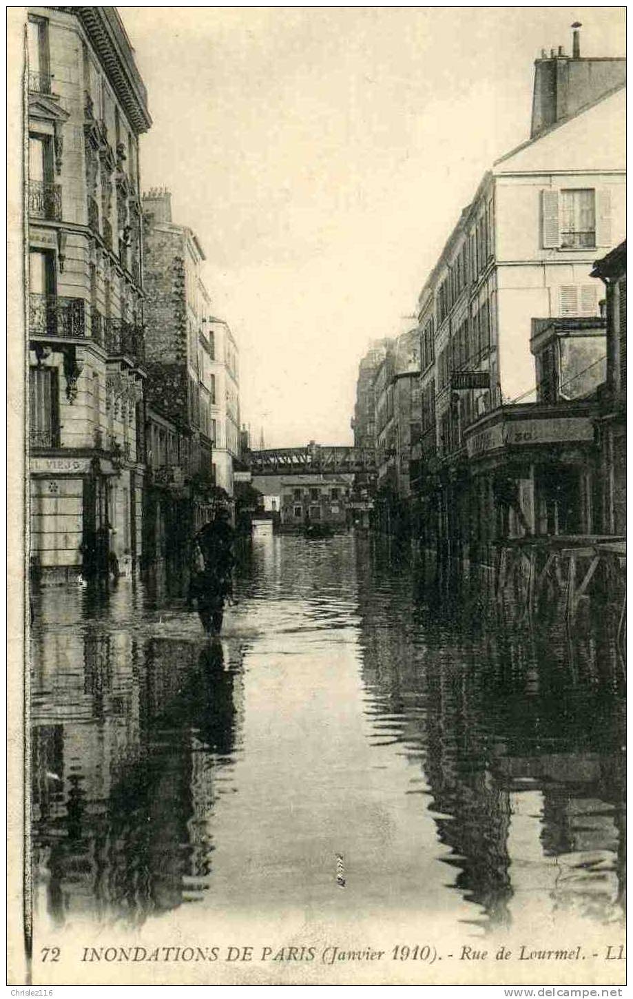 75 PARIS Rue De Lourmel Inondation 1910 - District 15