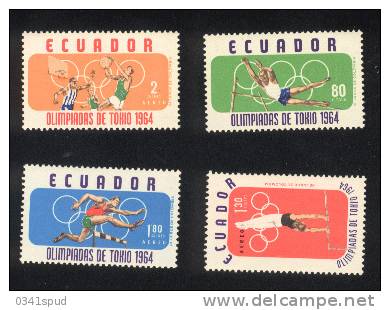 Jeux Olympiques 1964 Tokyo   Equateur ** Never Hinged   Basket, Athlétisme, Gymnastique - Ete 1964: Tokyo