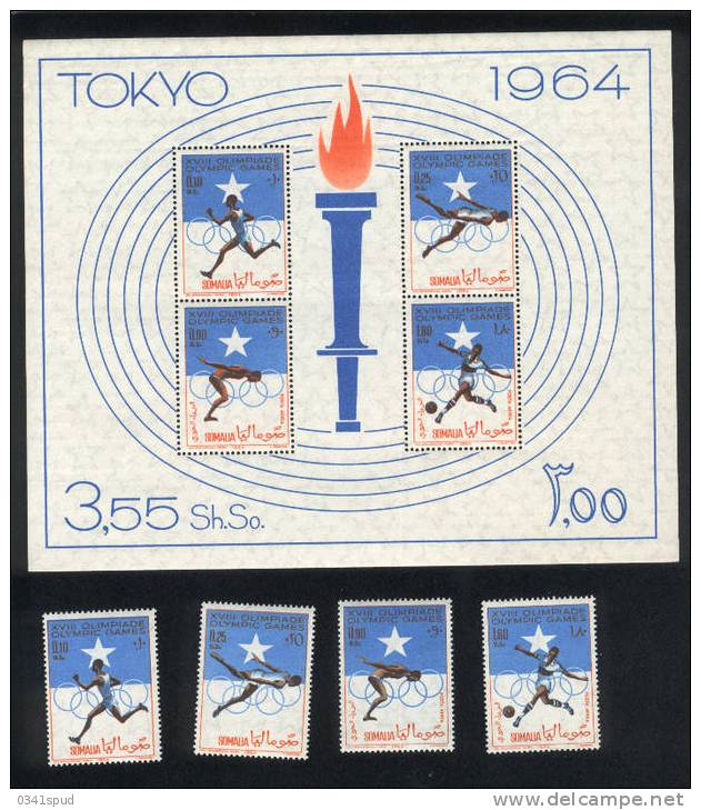 Jeux Olympiques 1964 Tokyo Somalia ** Never Hinged  Athlétisme, Football - Ete 1964: Tokyo