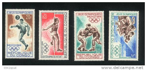 Jeux  Olympiques 1968 Mexico  Congo ** Never Hinged Boxe, Athlétisme, Football - Zomer 1968: Mexico-City