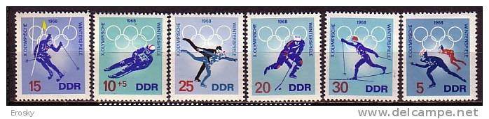 PGL D0255 - JEUX OLYMPIQUES 1968 DDR Mi N°1335/40 ** - Winter 1968: Grenoble