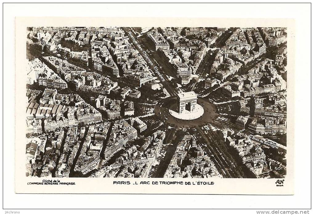 Paris: Arc De Triomphe De L´ Etoile, Vue Aérienne (08-1097) - District 17